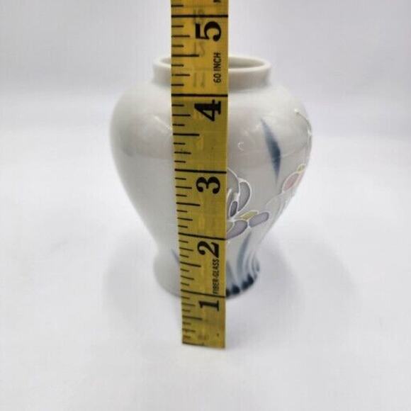 Vintage Iris Otagiri Japan Vase Hand Painted Raised Flowers 4.5" Feminine Pink - Picture 8 of 9